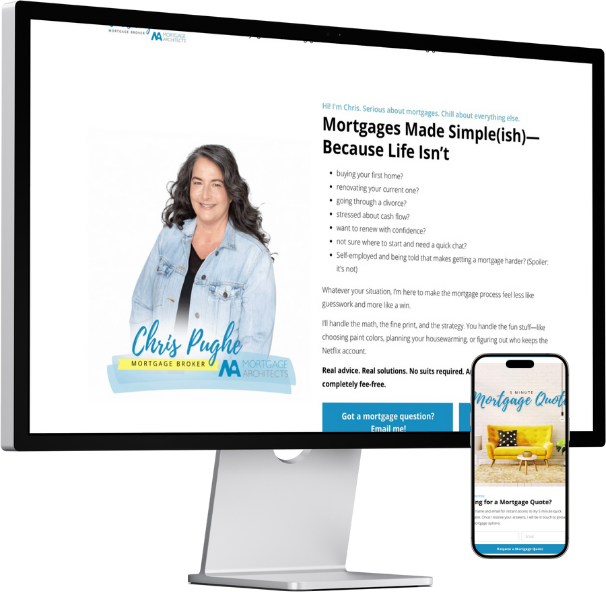 Christina Pughe mortgage website shown on desktop and mobile