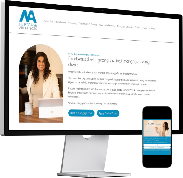 Essy Dupuis mortgage website shown on desktop and mobile
