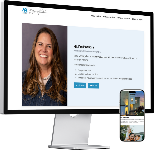 Patricia McKean mortgage website shown on desktop and mobile