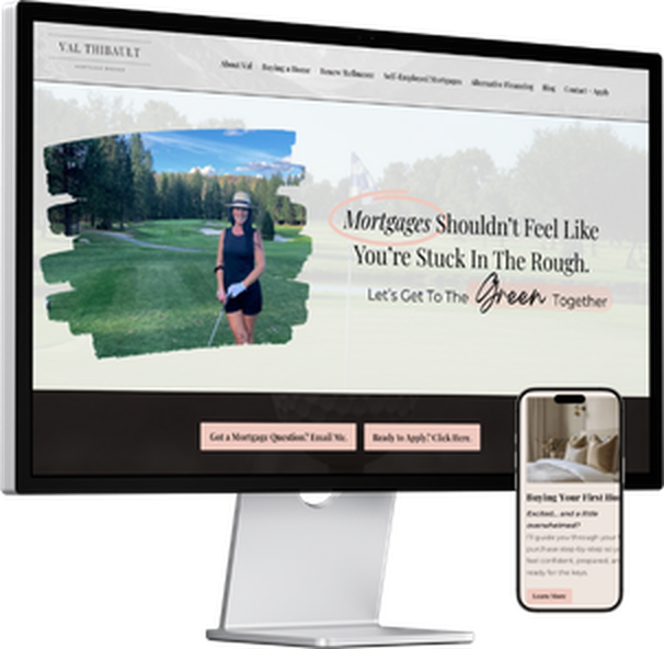 Val Thibault mortgage website shown on desktop and mobile